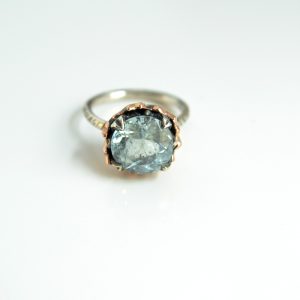 Handcrafted rose gold aquamarine ring from The Middle Green