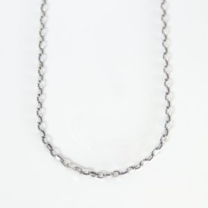 Sterling silver oval belcher chain necklace, 20 inch