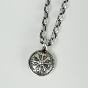 Sterling silver Vegvisir charm on 20 inch chain